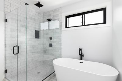 Glass Shower and Bathtub Combo